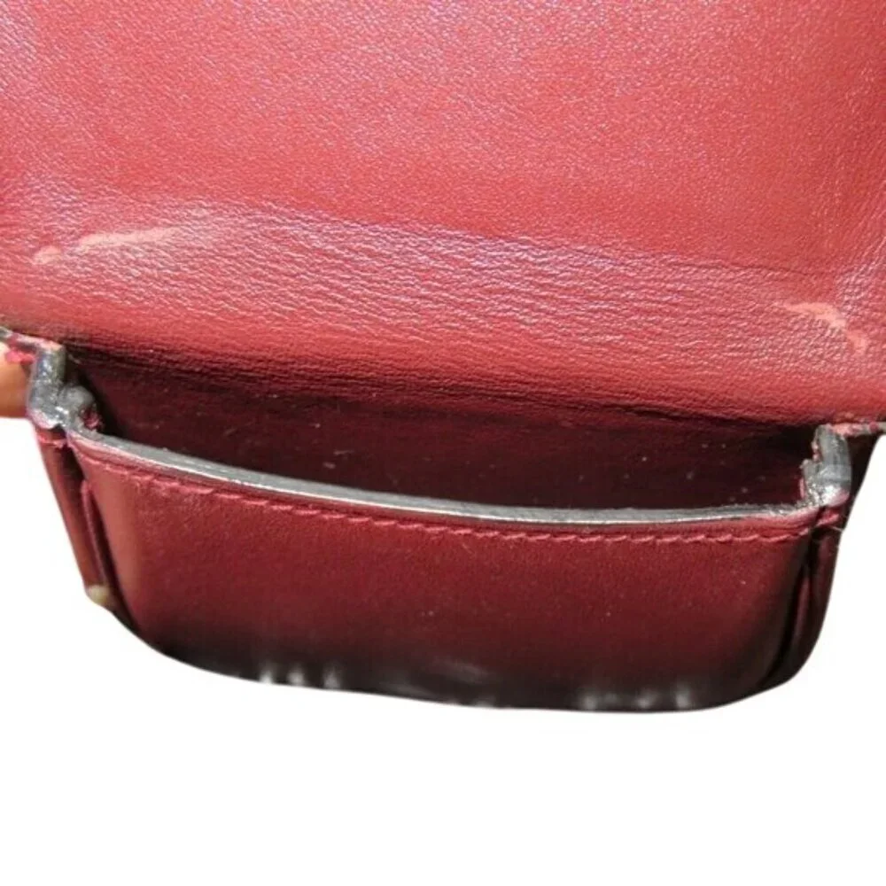 Cartier Must De Cartier Bordeaux Leather Coin Pouch Case Wallet w/ COA Vintage
